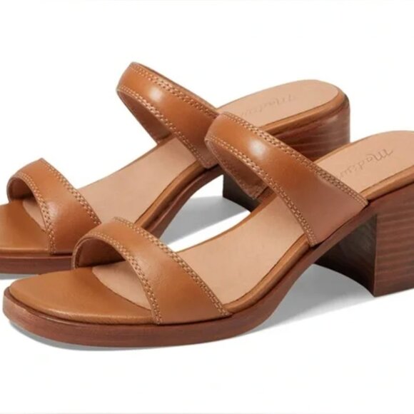 Madewell's Saige Double-Strap Sandal in Desert Camel Size 9 - Picture 3 of 6